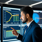 A male professional legal expert, fully clothed in a modest business suit, thoughtfully observes a holographic display showcasing complex legal data and AI algorithms within a futuristic, clean modern law office. The digital interface highlights intricate legal documents and dynamic data visualizations. The expert maintains a pensive, focused expression, emphasizing human oversight and ethical consideration of AI in legal processes. The scene is well-lit, rendered in a professional photography style, with high resolution. safe for work, appropriate content, fully clothed, professional, modest clothing, appropriate attire, professional dress, perfect anatomy, correct proportions, natural pose, well-formed hands, proper finger count, natural body proportions.