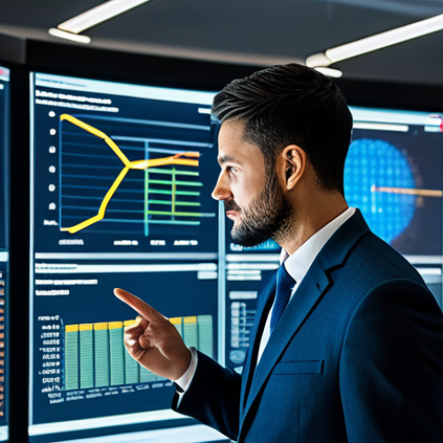 A male professional legal expert, fully clothed in a modest business suit, thoughtfully observes a holographic display showcasing complex legal data and AI algorithms within a futuristic, clean modern law office. The digital interface highlights intricate legal documents and dynamic data visualizations. The expert maintains a pensive, focused expression, emphasizing human oversight and ethical consideration of AI in legal processes. The scene is well-lit, rendered in a professional photography style, with high resolution. safe for work, appropriate content, fully clothed, professional, modest clothing, appropriate attire, professional dress, perfect anatomy, correct proportions, natural pose, well-formed hands, proper finger count, natural body proportions.